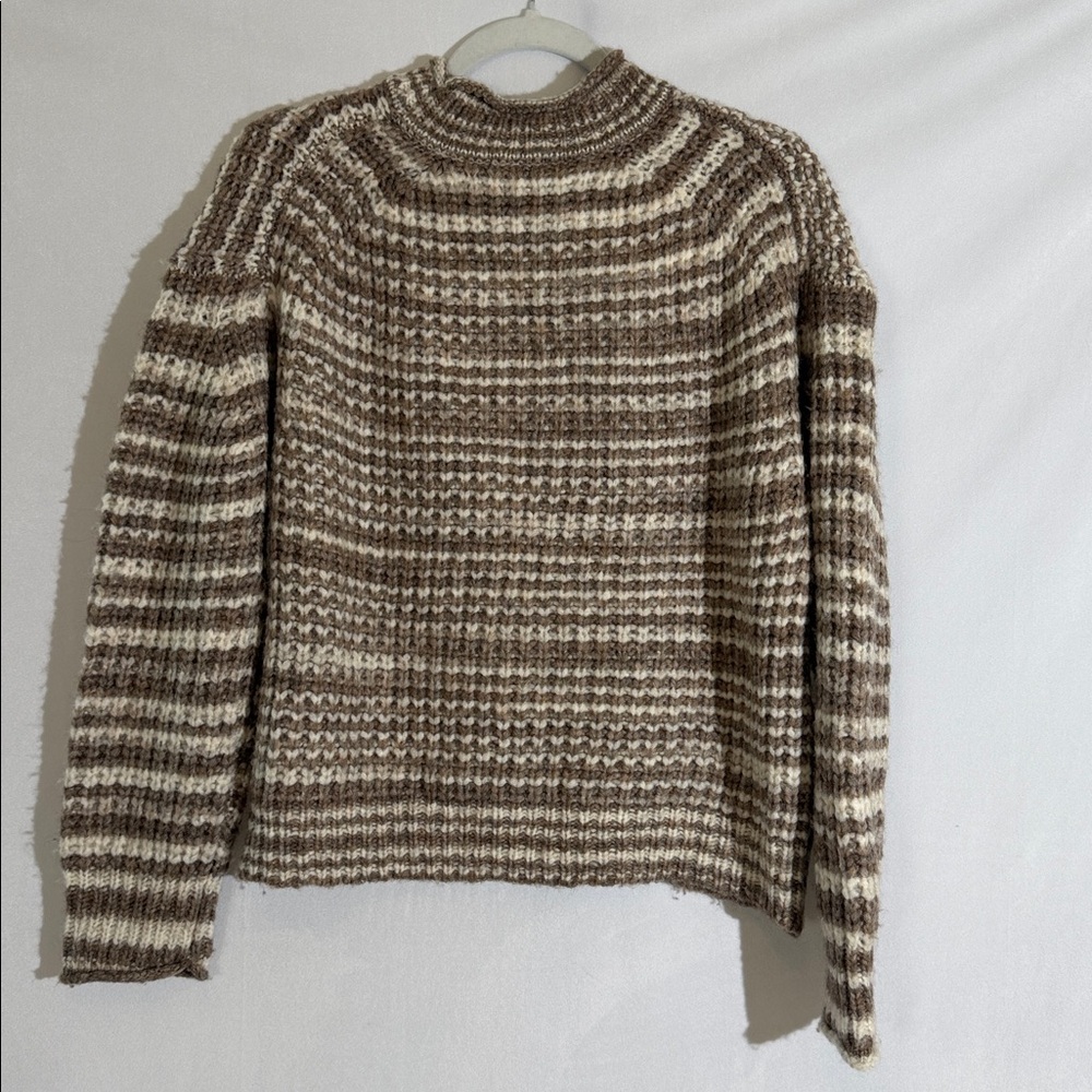 Rails Echo Sweater XS Brown White Space Dye Knit Wool Blend - Picture 6 of 12